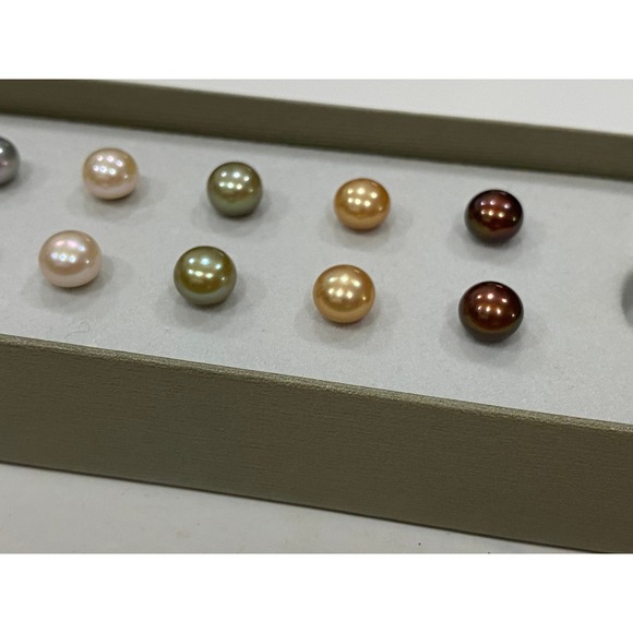 Honora Jewelry - Honora Multicolor Pearl Stud Earrings Set Round Womens Pearlcore Coquette Chic